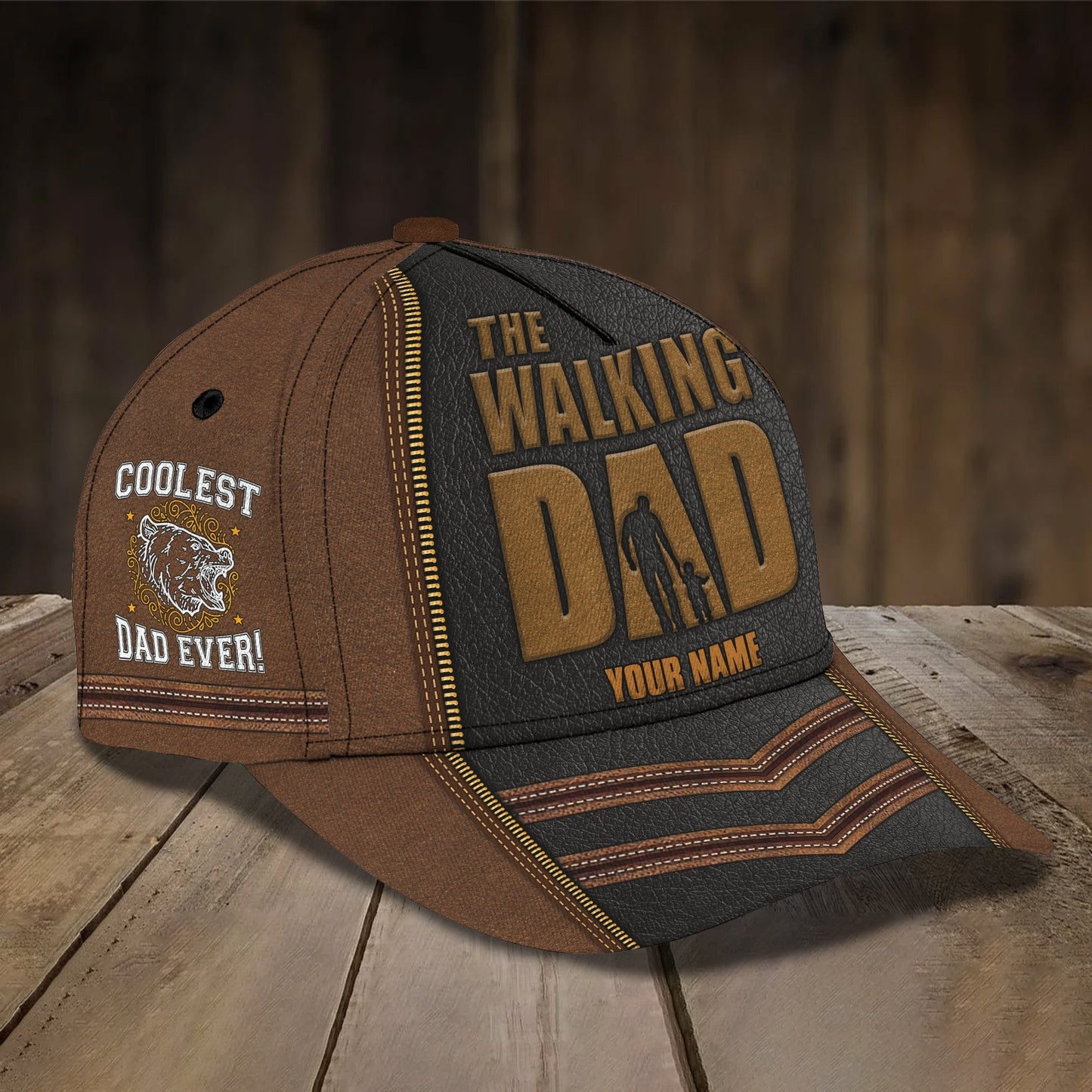 3D Classic Cap Best Dad Personalized Name Cap Lasfour CA0738