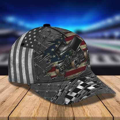 3D Classic Cap Dirt Racing Crack Personalized Name Cap Lasfour CA0915