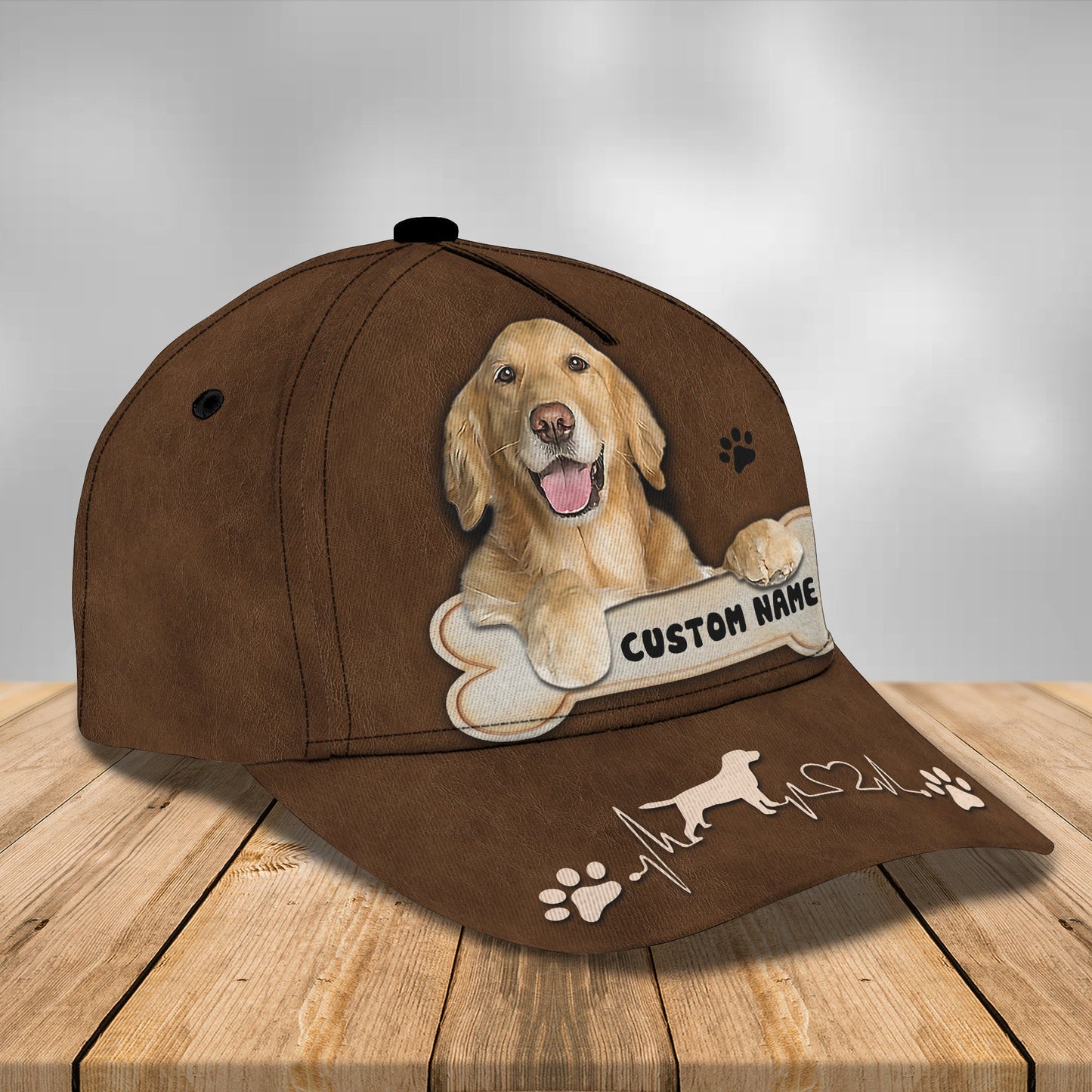3D Classic Cap Golden Personalized Name Cap Nama89 Lasfour CA1398