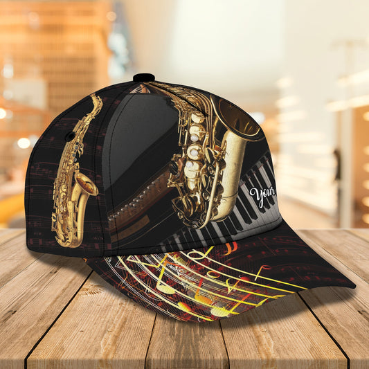 3D Classic Cap Saxophone Personalized Name Cap 16 Lasfour CA2198