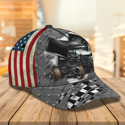 3D Classic Cap Sprint Car Racing Personalized Name Cap 8 Lasfour CA1026