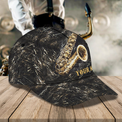 3D Classic Cap Saxophone Personalized Name Cap Lasfour CA1007