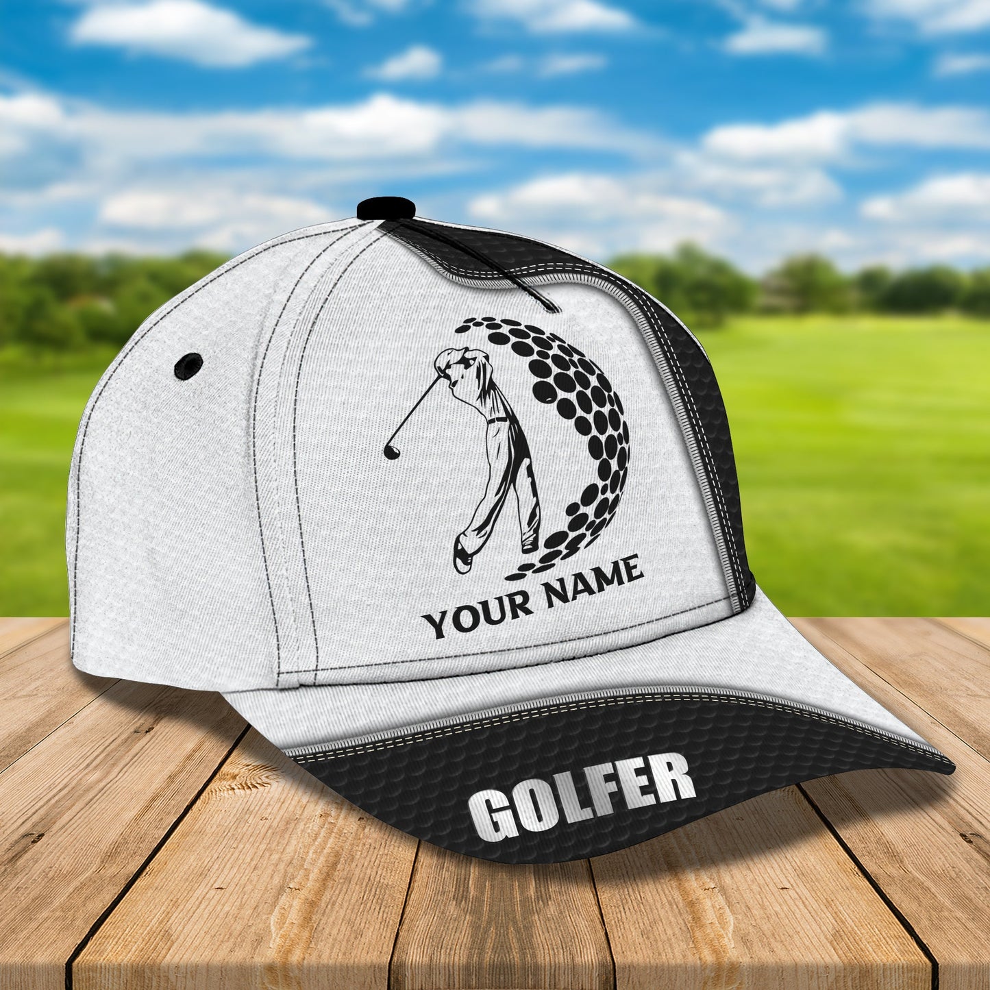 3D Classic Cap Golfer Personalized Name Cap Lasfour CA0566