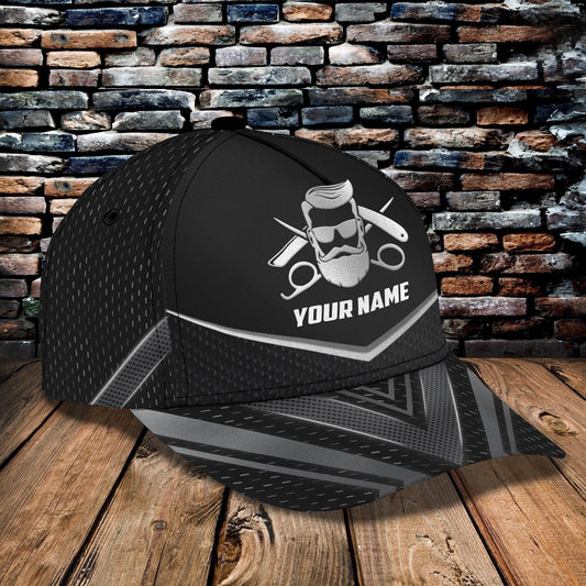 3D Classic Cap Barber Personalized Name Cap Lasfour CA1070