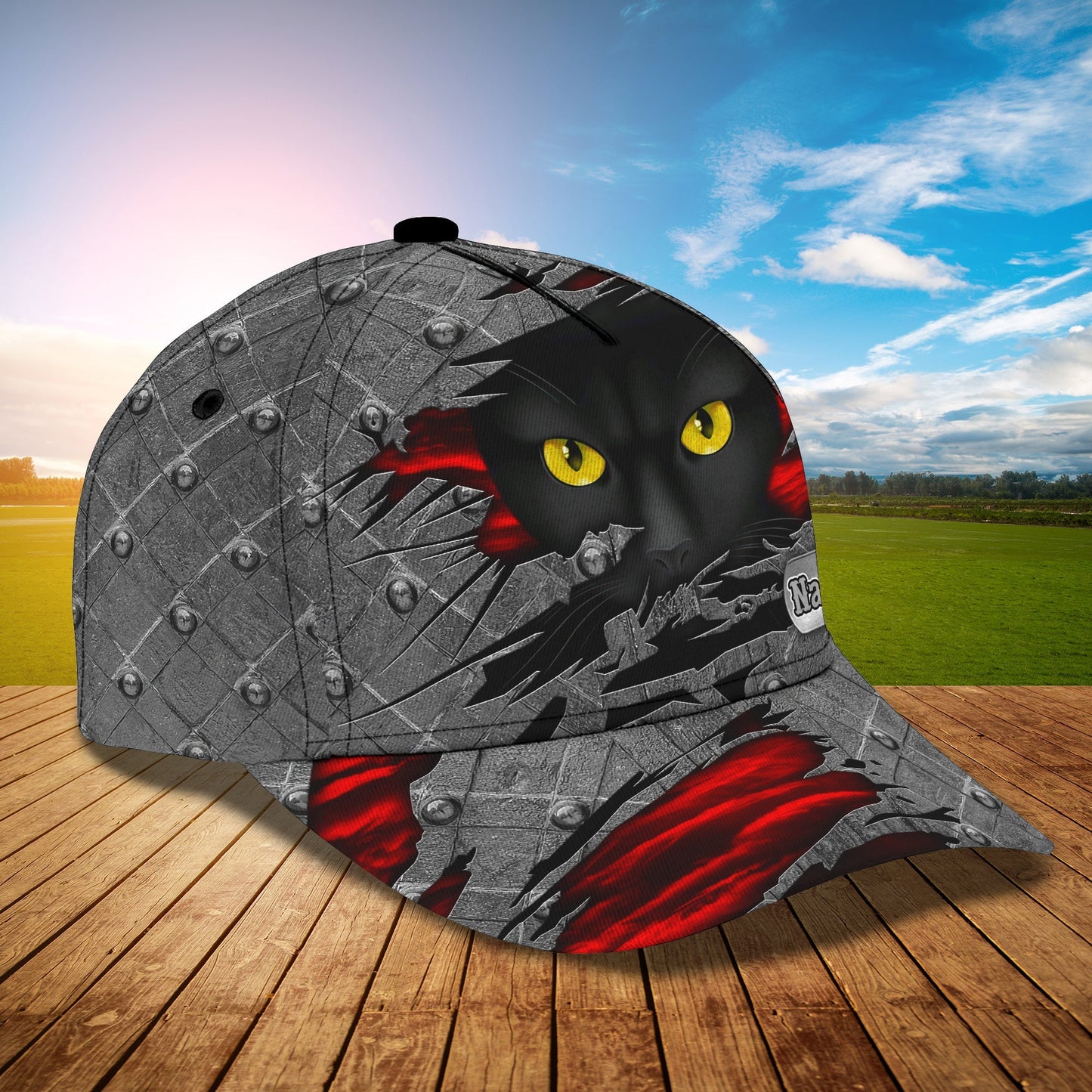 3D Classic Cap Cat Loves Personalize Name Cap Nama196 Lasfour CA1010