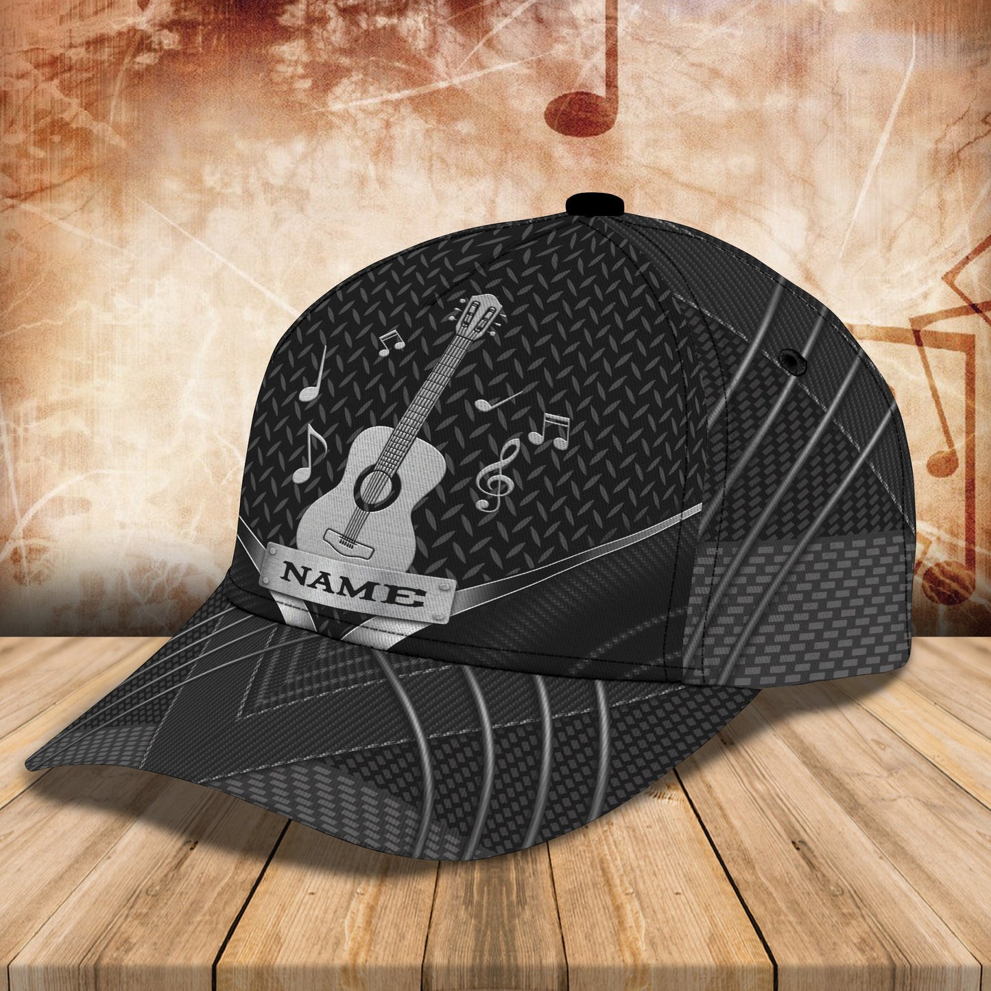 3D Classic Cap Guitar 02 Personalized Name Cap Lasfour CA0671