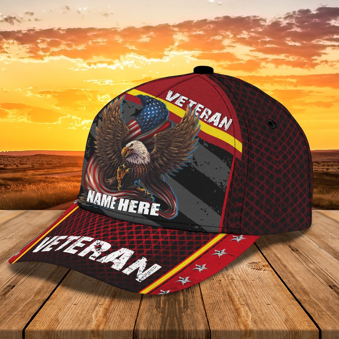 3D Classic Cap Veteran Personalized Name Cap 01 Lasfour CA0737