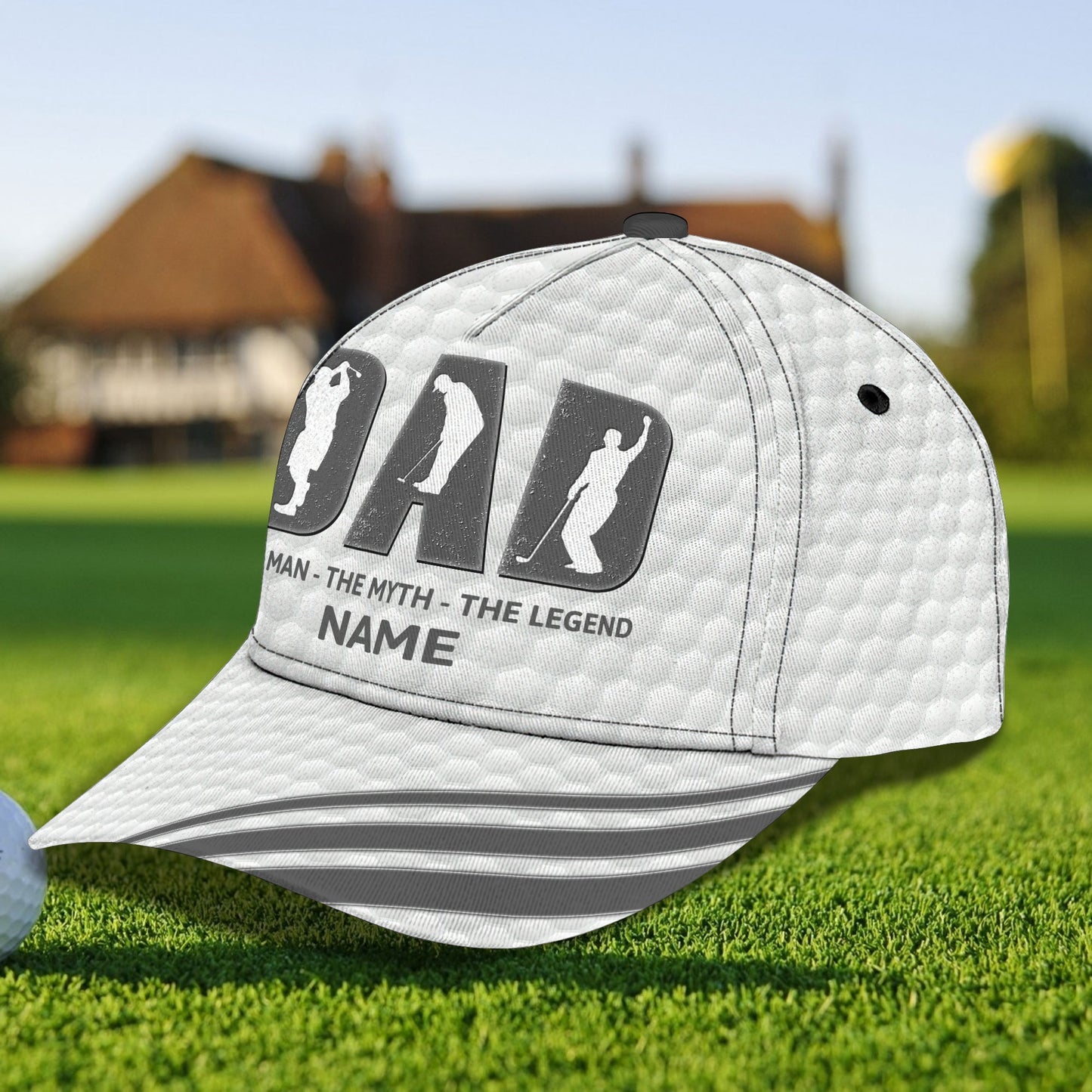 3D Classic Cap Golf Dad Personalized Name Cap Lasfour CA0718