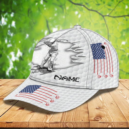 3D Classic Cap Golf Personalized Name Cap 16 Lasfour CA0607