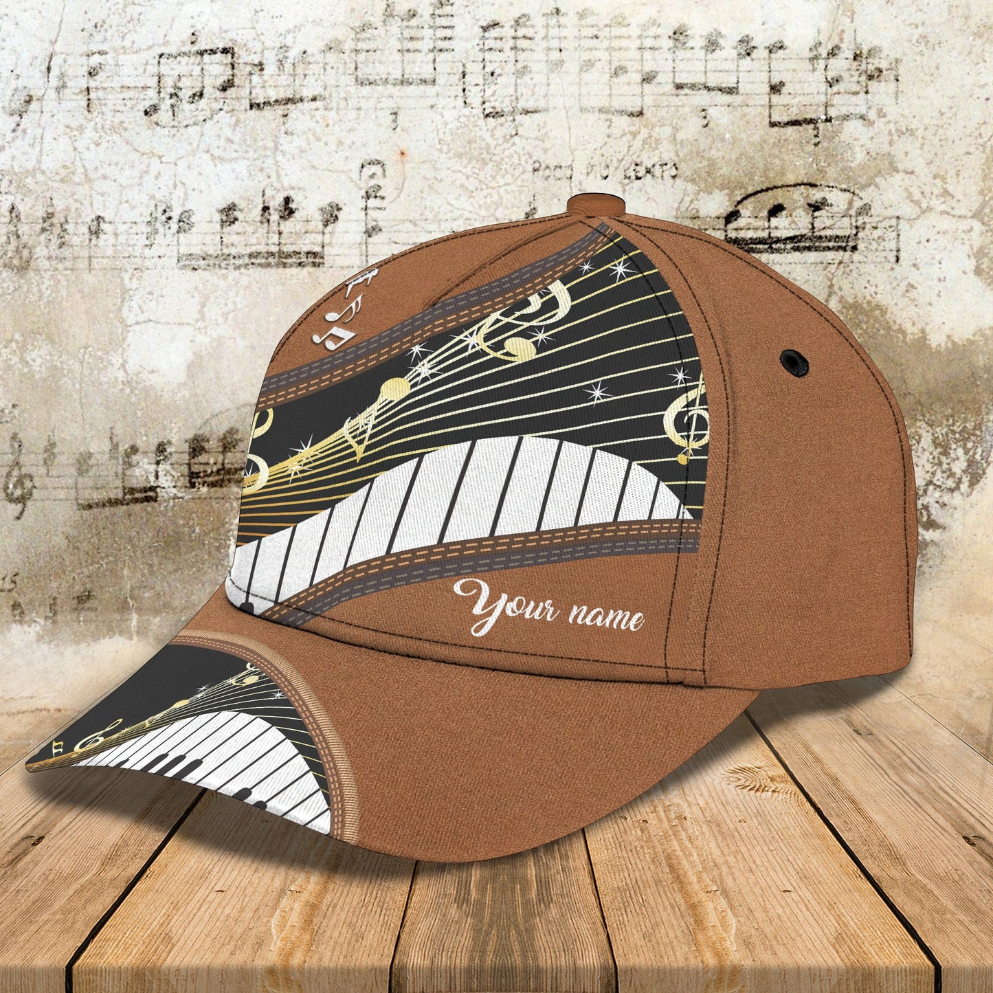 3D Classic Cap Piano Ct011 Personalized Name Cap Lasfour CA1086