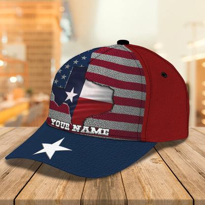 3D Classic Cap Texas Personalized Name Cap Lasfour CA0534