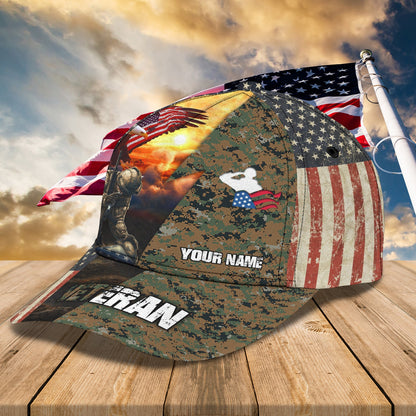 3D Classic Cap 10 Personalized Name Cap Veteran Lasfour CA0806