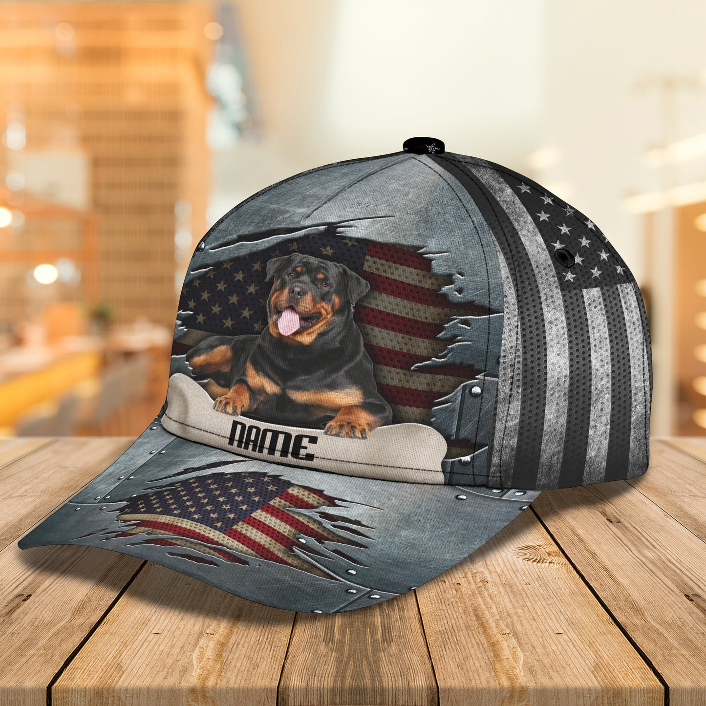 3D Classic Cap Rottweiler Personalized Name Cap Lasfour CA0992