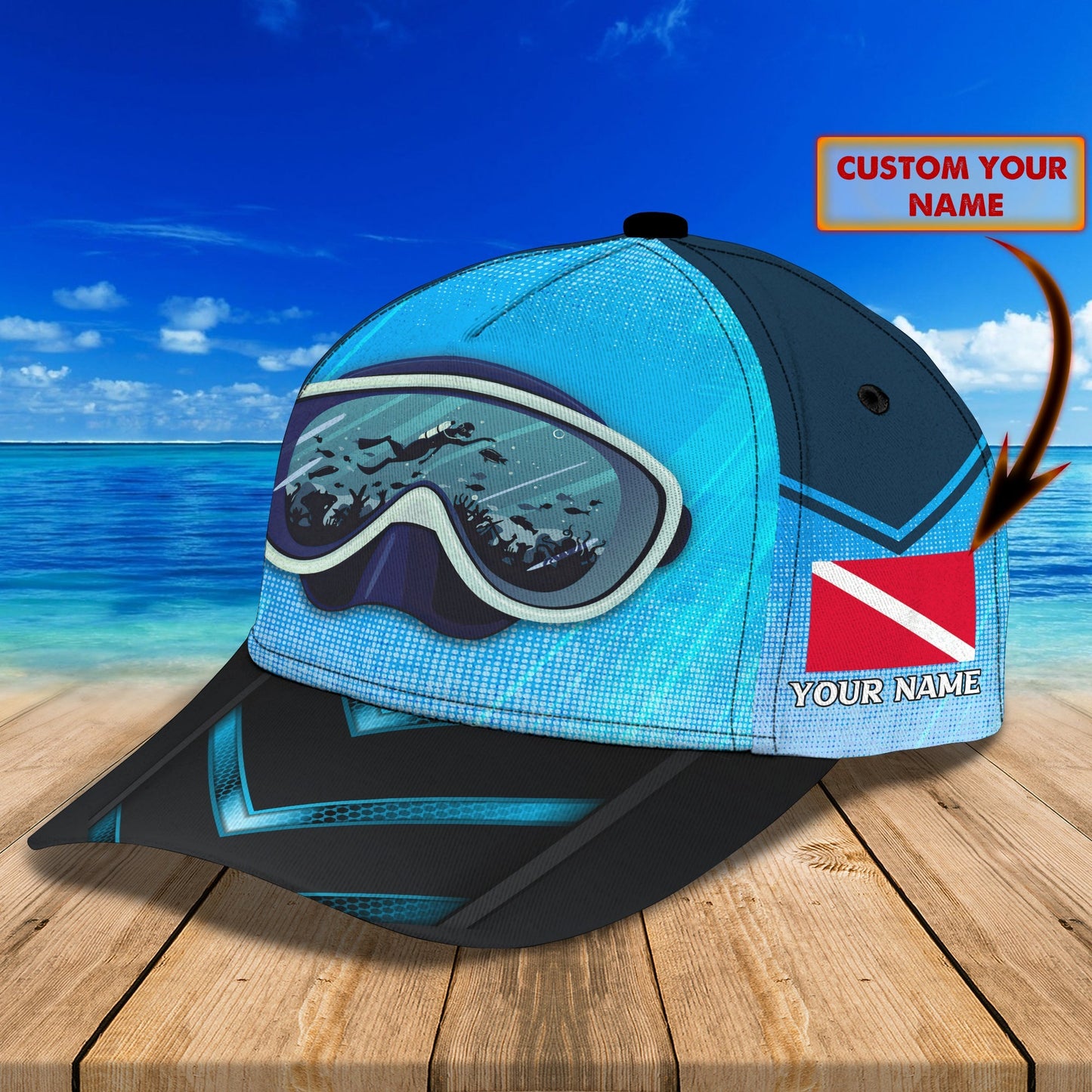 3D Classic Cap Scuba Personalized Classic Cap Lasfour CA2457