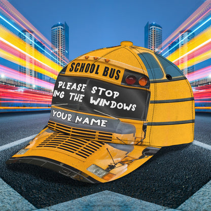 3D Classic Cap School Bus Personalized Name Cap 15 Lasfour CA0860
