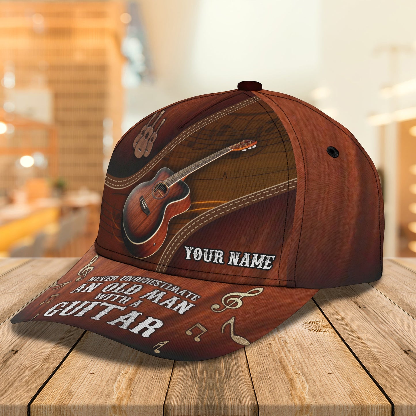 3D Classic Cap Guitar 03 Personalized Name Cap Lasfour CA1455