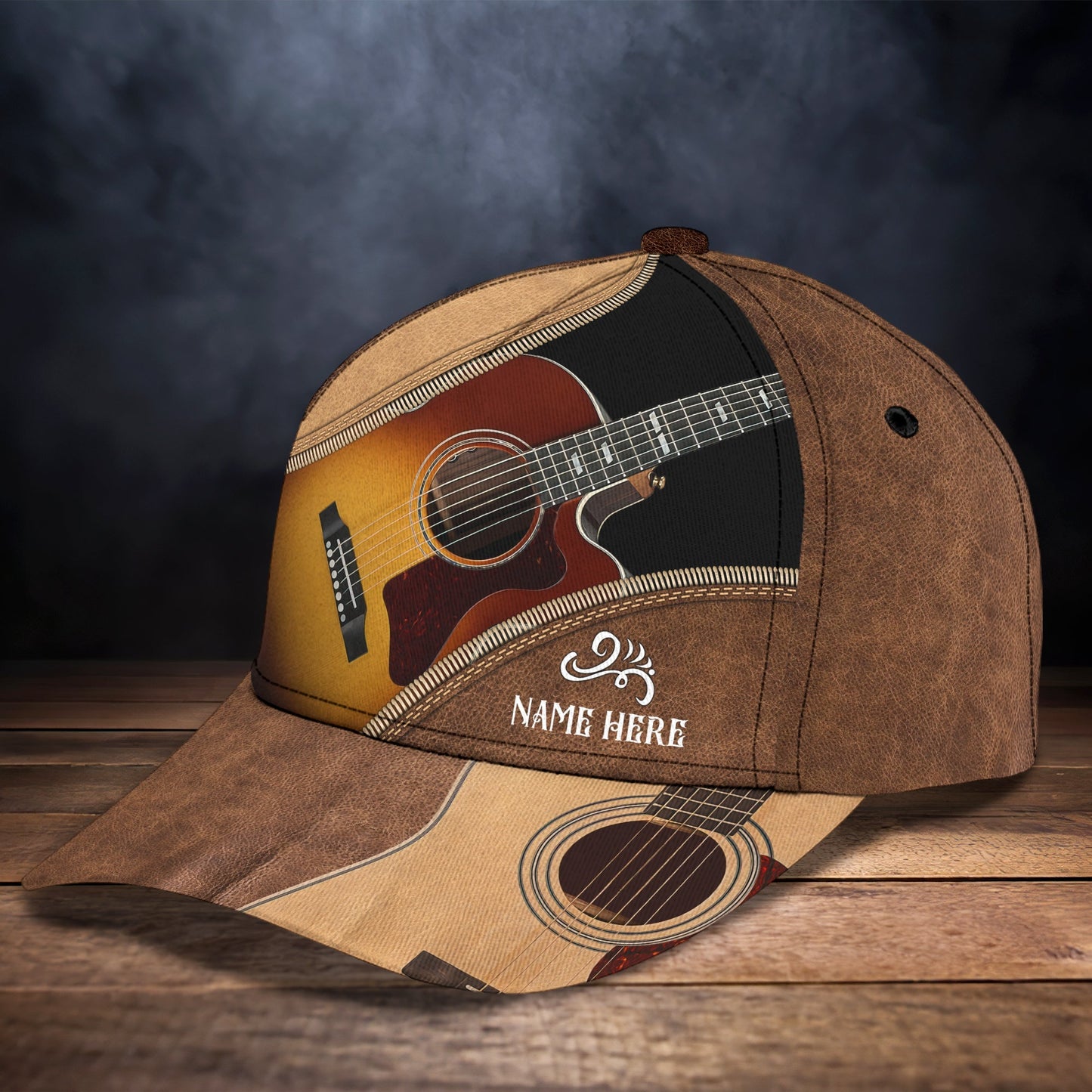 3D Classic Cap Guitar Classic Custom Name Classic Cap 02 Lasfour CA1003