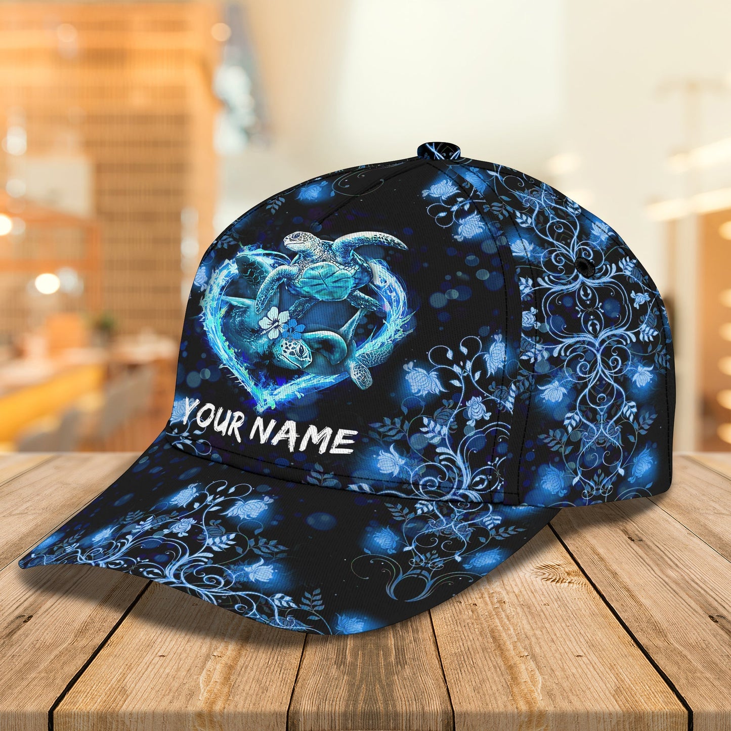 3D Classic Cap Turtles 1 Personalized Name Cap Lasfour CA0542