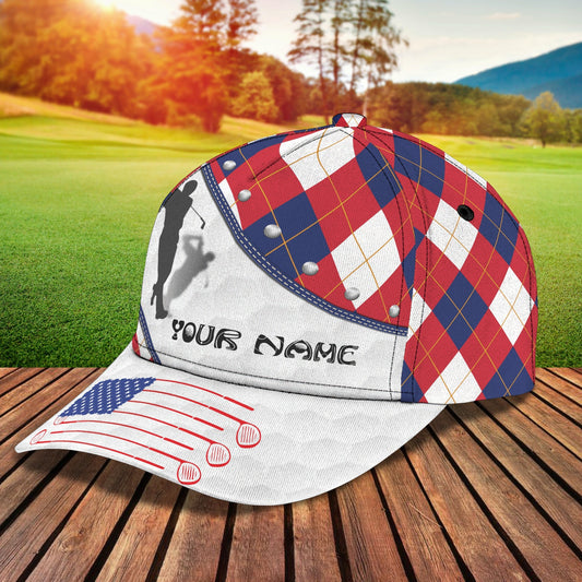 3D Classic Cap Golf 2 Personalized Name Cap Lasfour CA2352