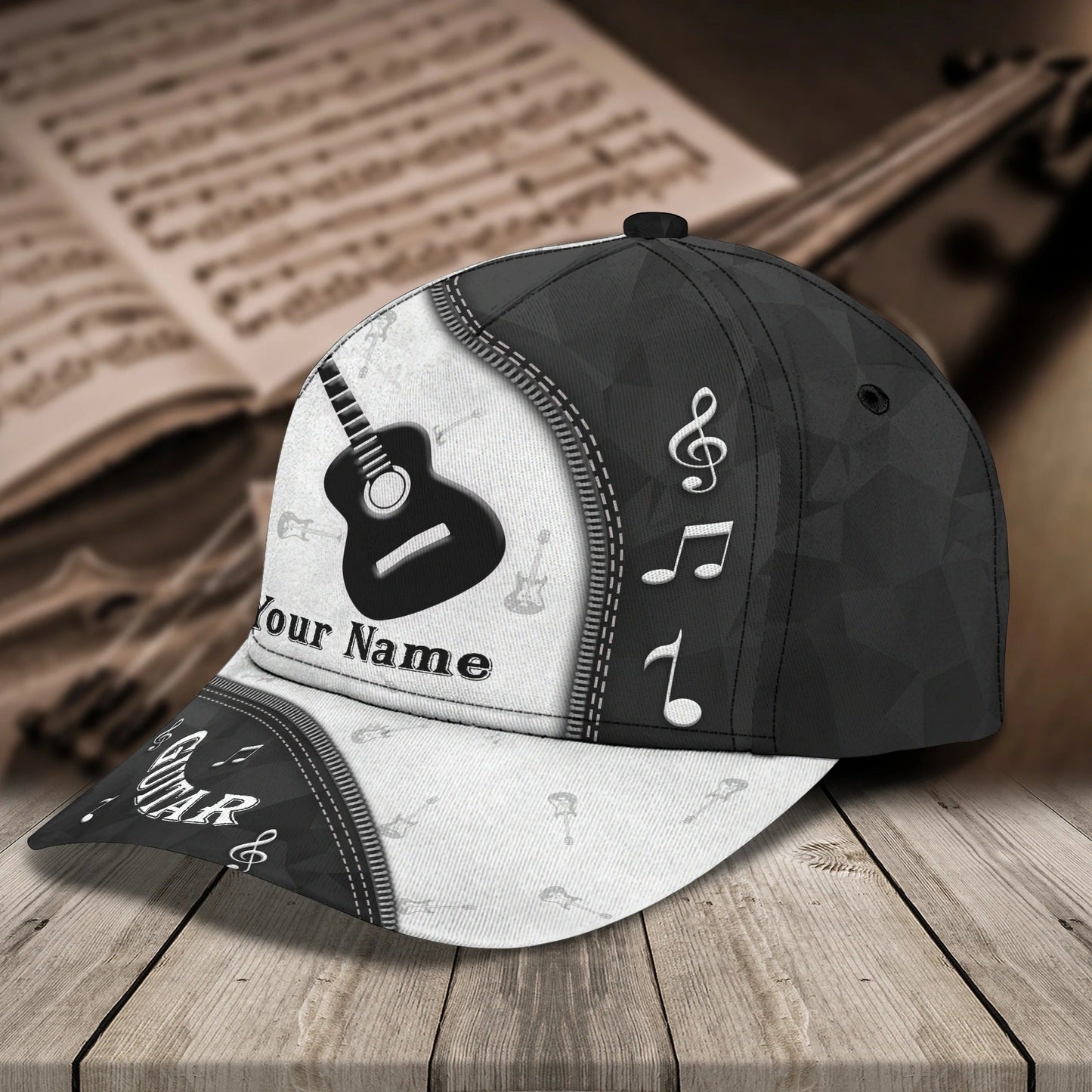 Custom Name Baseball Guitar Cap For Men And Woman, Musican 3D Cap, Guitarist Cap Hat For Summer CO0437