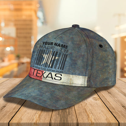 3D Classic Cap Texas Personalized Name Cap 1 Lasfour CA1457