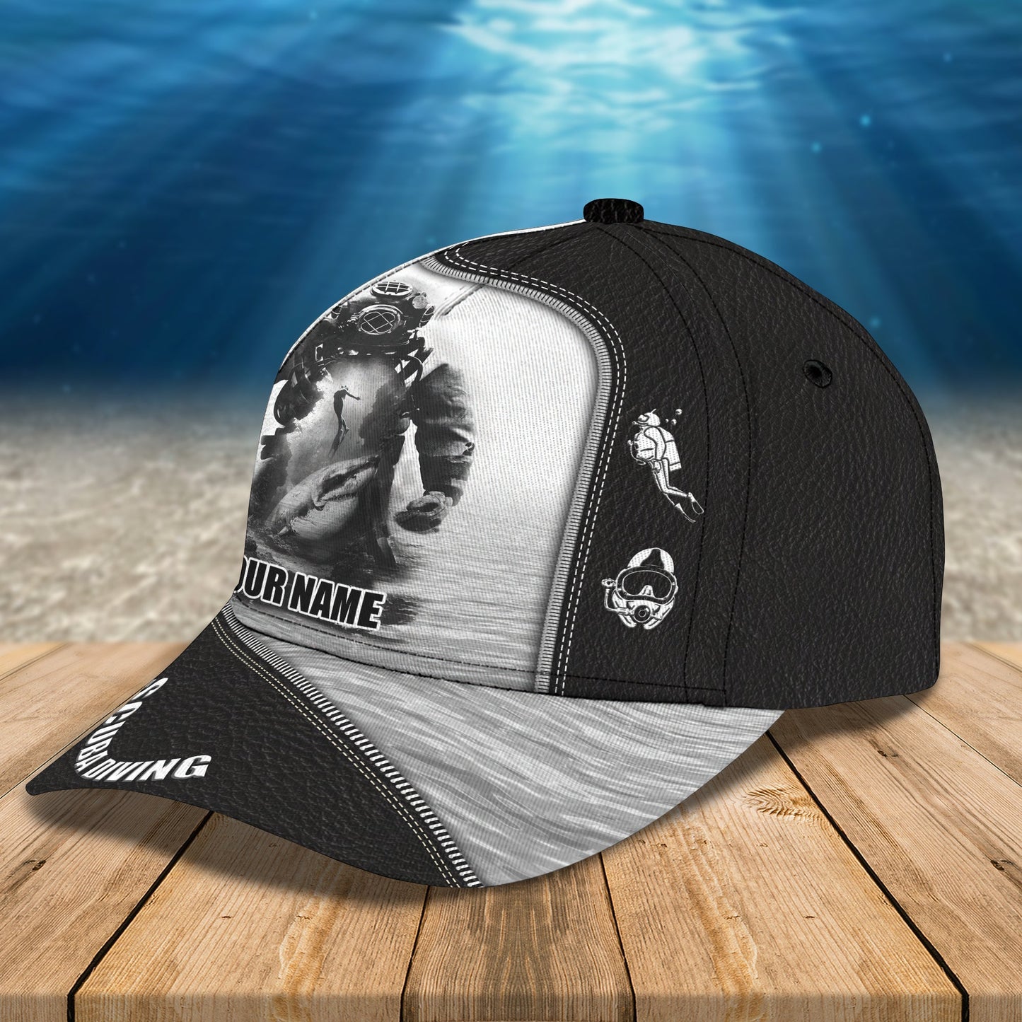 3D Classic Cap Scuba Diving Personalized Classic Cap 01 Lasfour CA0753