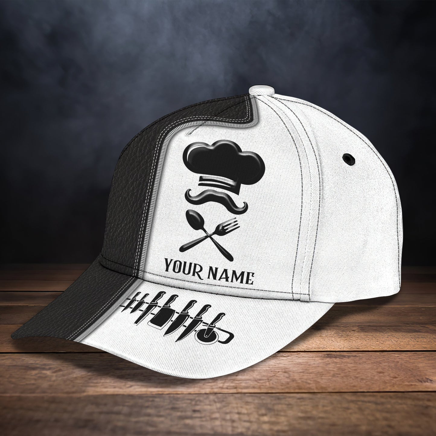 3D Classic Cap Personalized Name Cap Chef03 Lasfour CA0788