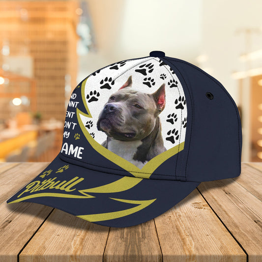 3D Classic Cap Pitbull Personalized Name Cap 04 Lasfour CA1915