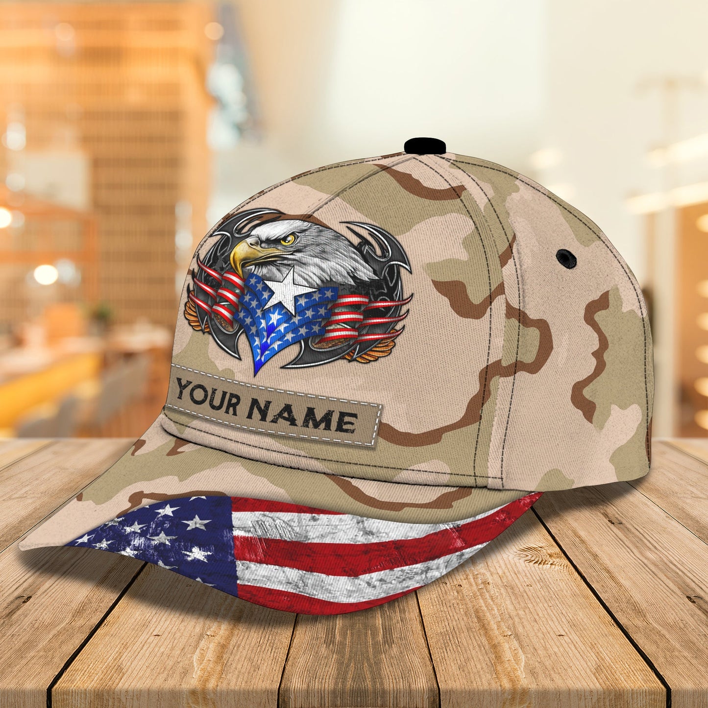 3D Classic Cap Veteran Personalized Name Cap Lasfour CA0810