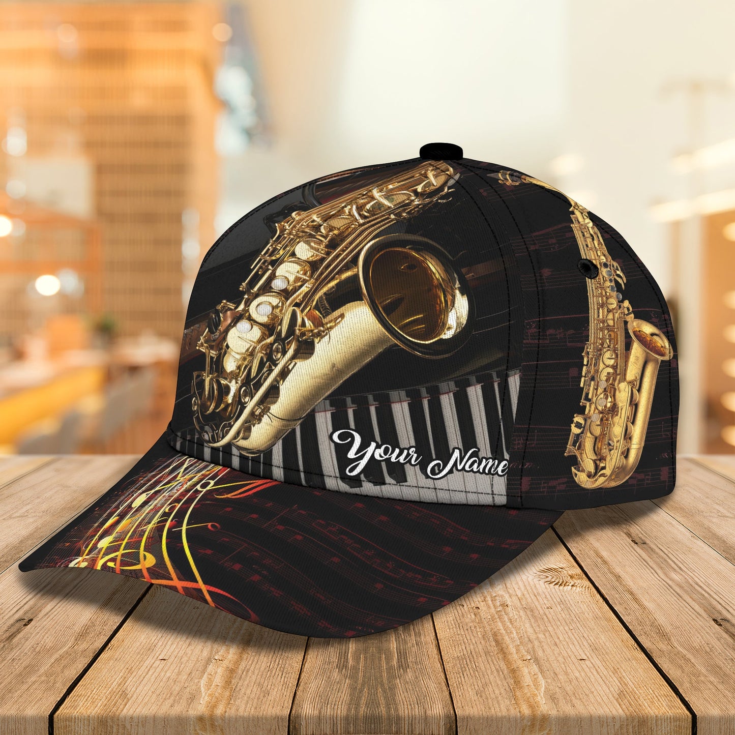3D Classic Cap Saxophone Personalized Name Cap 16 Lasfour CA2198