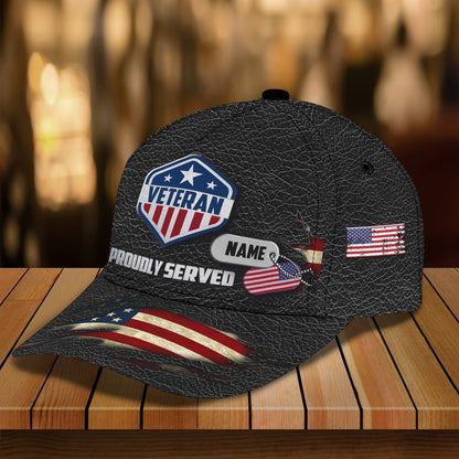 3D Classic Cap Veteran 2 Personalized Name Cap Lasfour CA0711