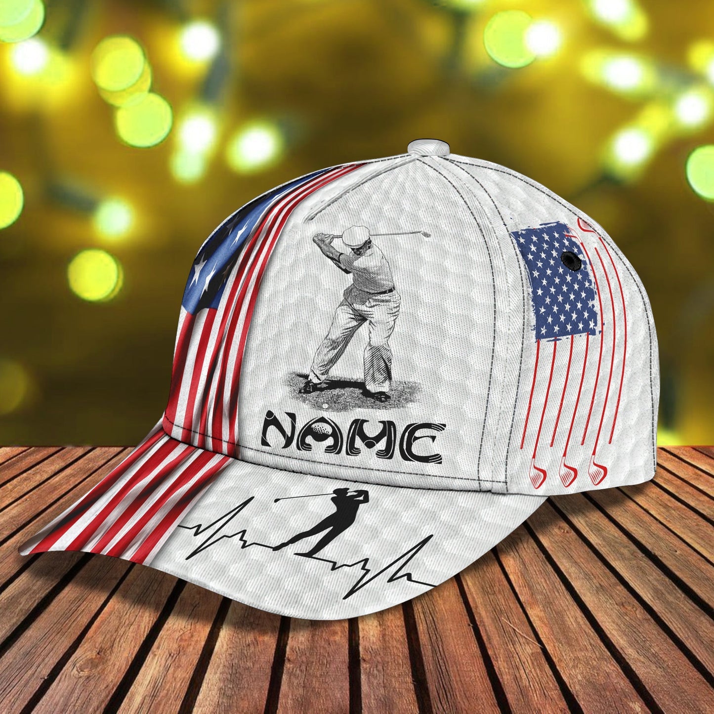 3D Classic Cap Golf Personalized Name Cap Lasfour CA0634