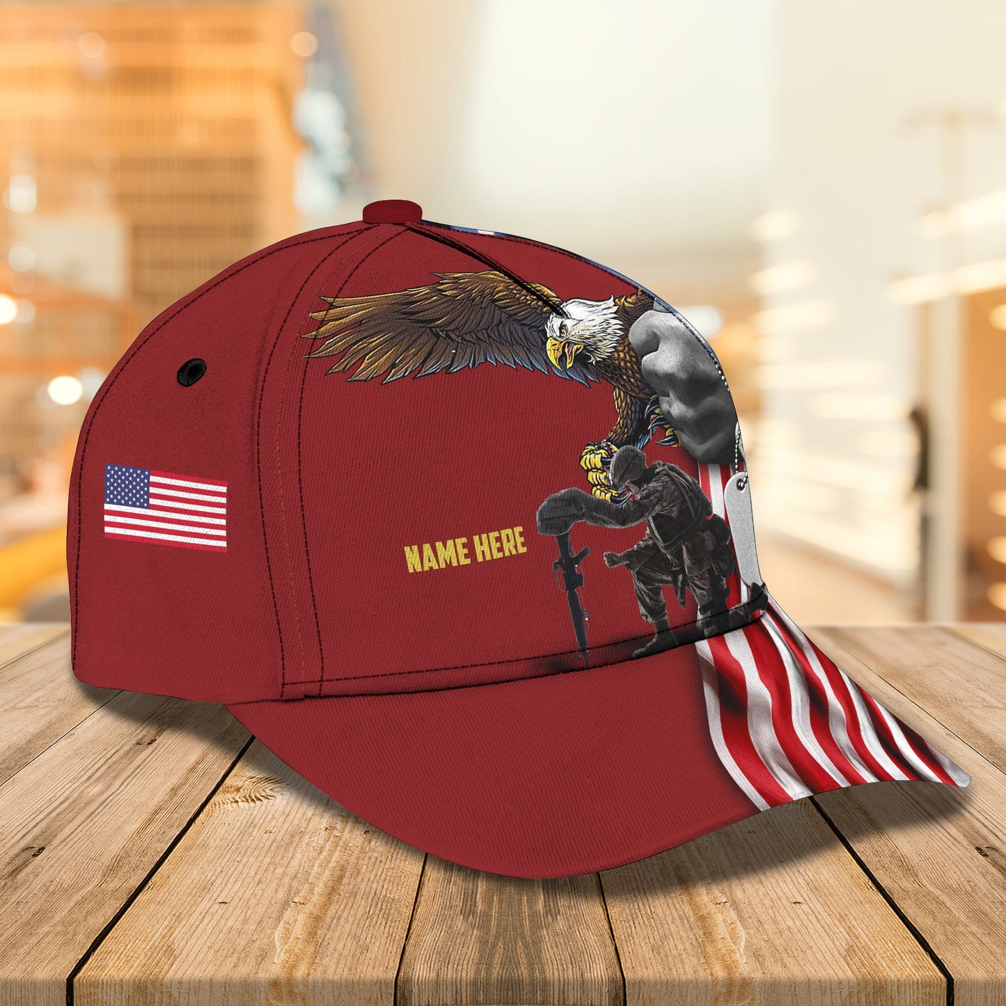 3D Classic Cap Veteran Ver1 Personalized Name Cap Lasfour CA0722