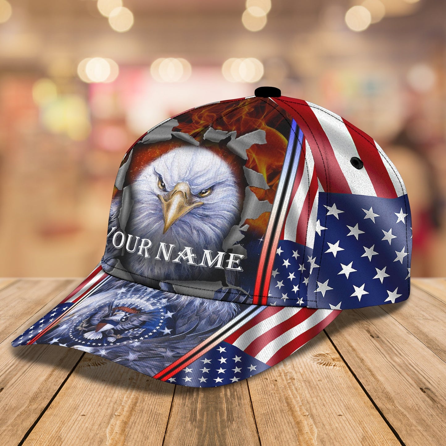 3D Classic Cap America Egagle Personalized Name Cap 01 Lasfour CA1814