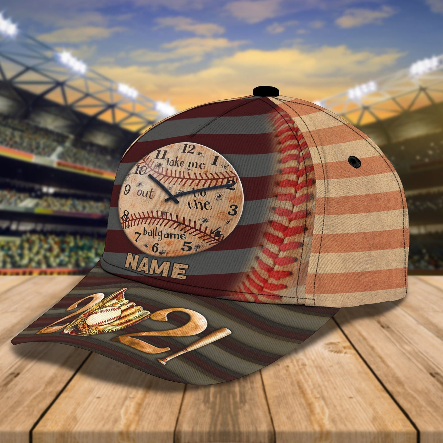 3D Classic Cap Baseball Personalized Name Cap 8 Lasfour CA0665