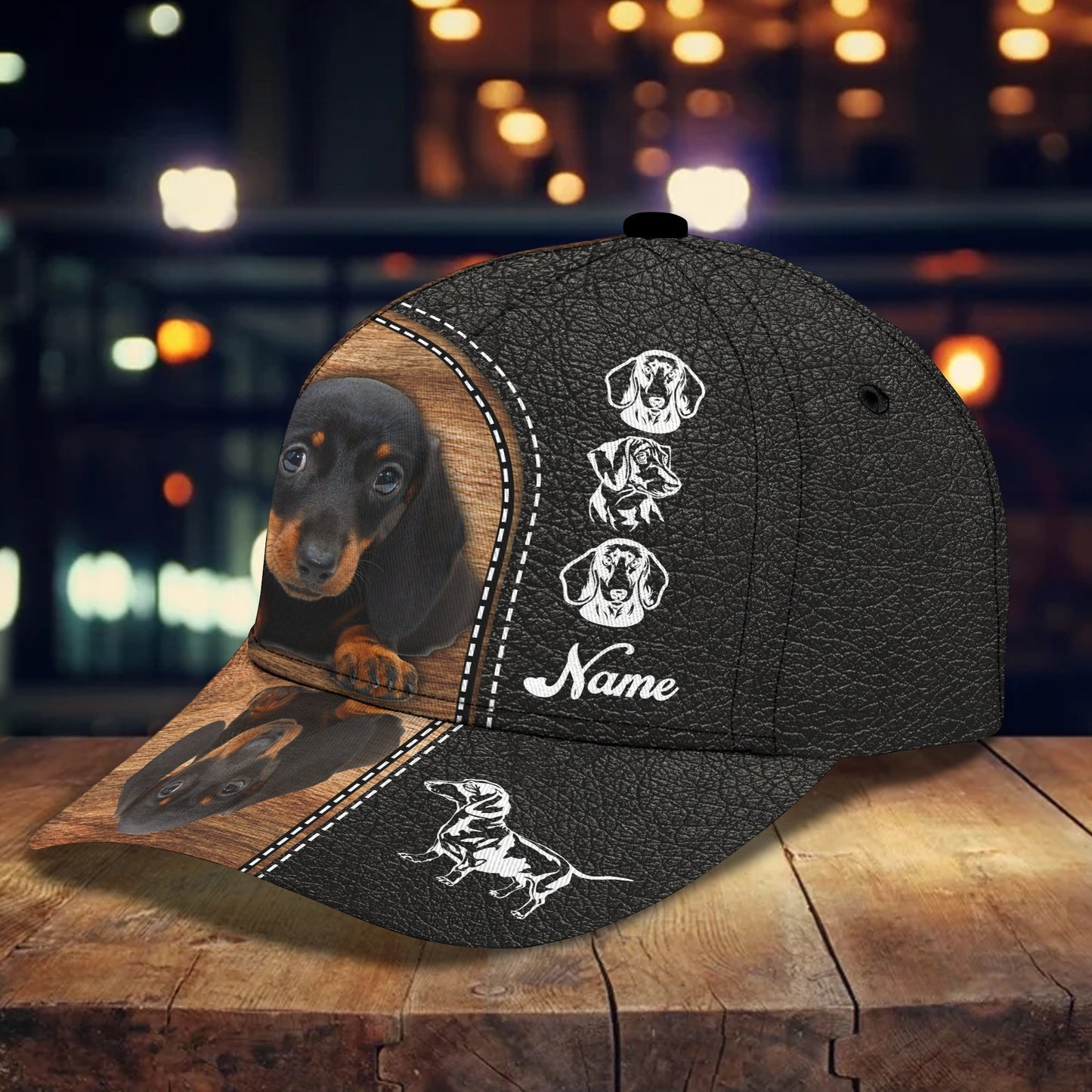 3D Classic Cap Dachshund Personalized Name Cap 007 Lasfour CA1882