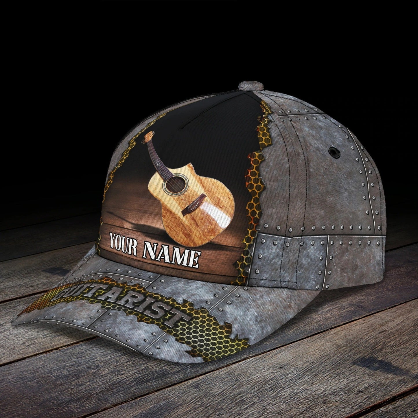 Custom Name Baseball Guitar Cap For Men And Woman, Musican 3D Cap, Guitarist Cap Hat For Summer CO0437