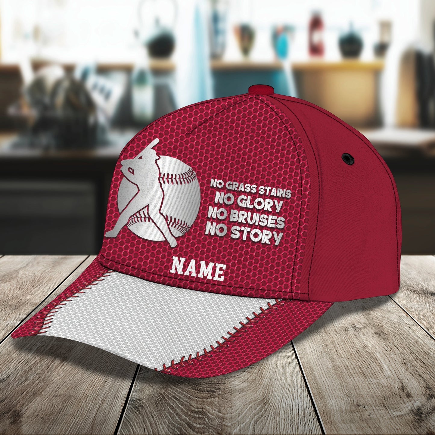 3D Classic Cap Cbaseball No Pain No Gain Personalized Name Cap Lasfour CA0663