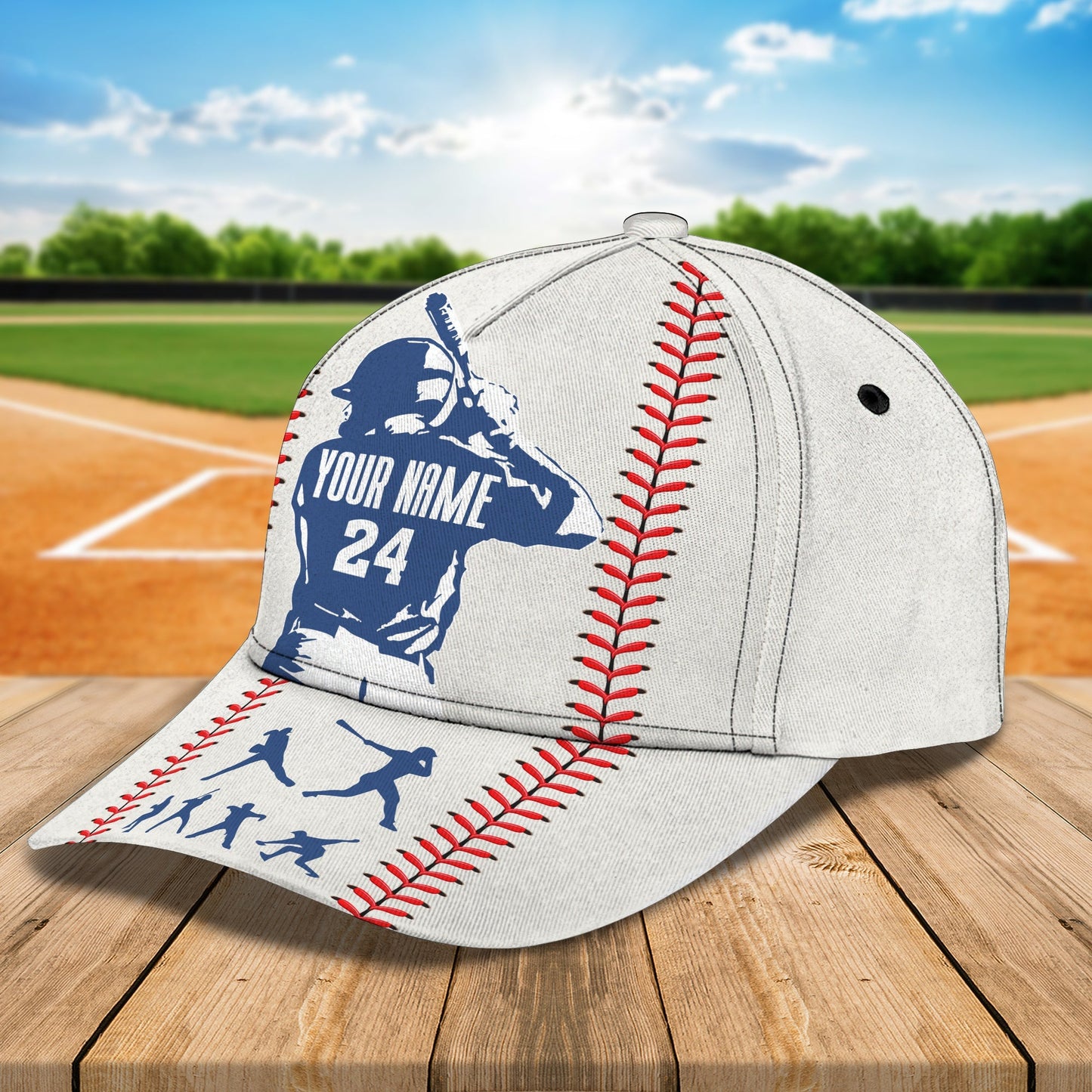 3D Classic Cap Baseball 1 Personalized Name Cap Lasfour CA0659
