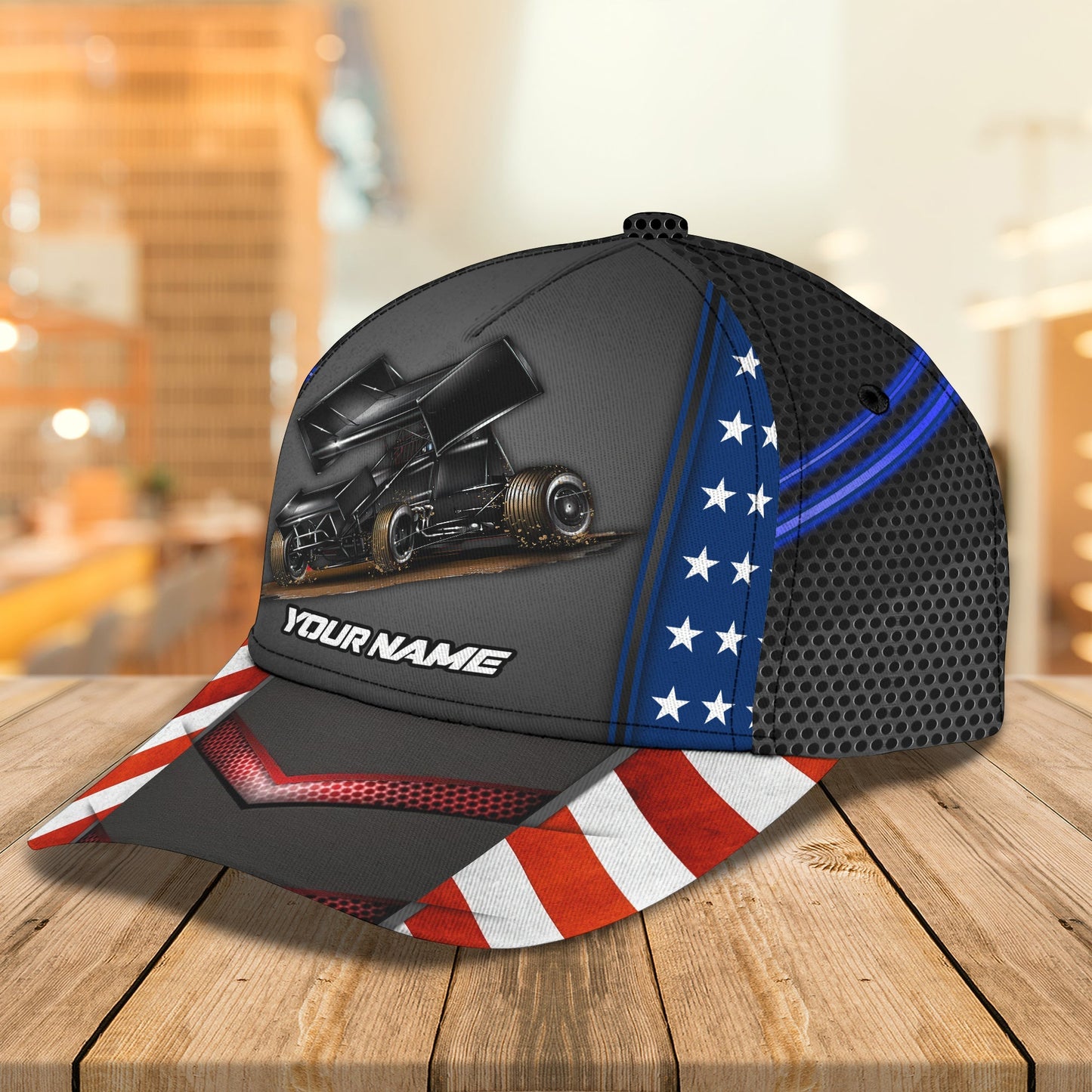 3D Classic Cap Dirt Racing Personalized Name Cap Lasfour CA1268