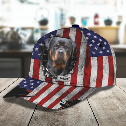 3D Classic Cap Rottweiler Personalized Name Cap Lasfour CA1145