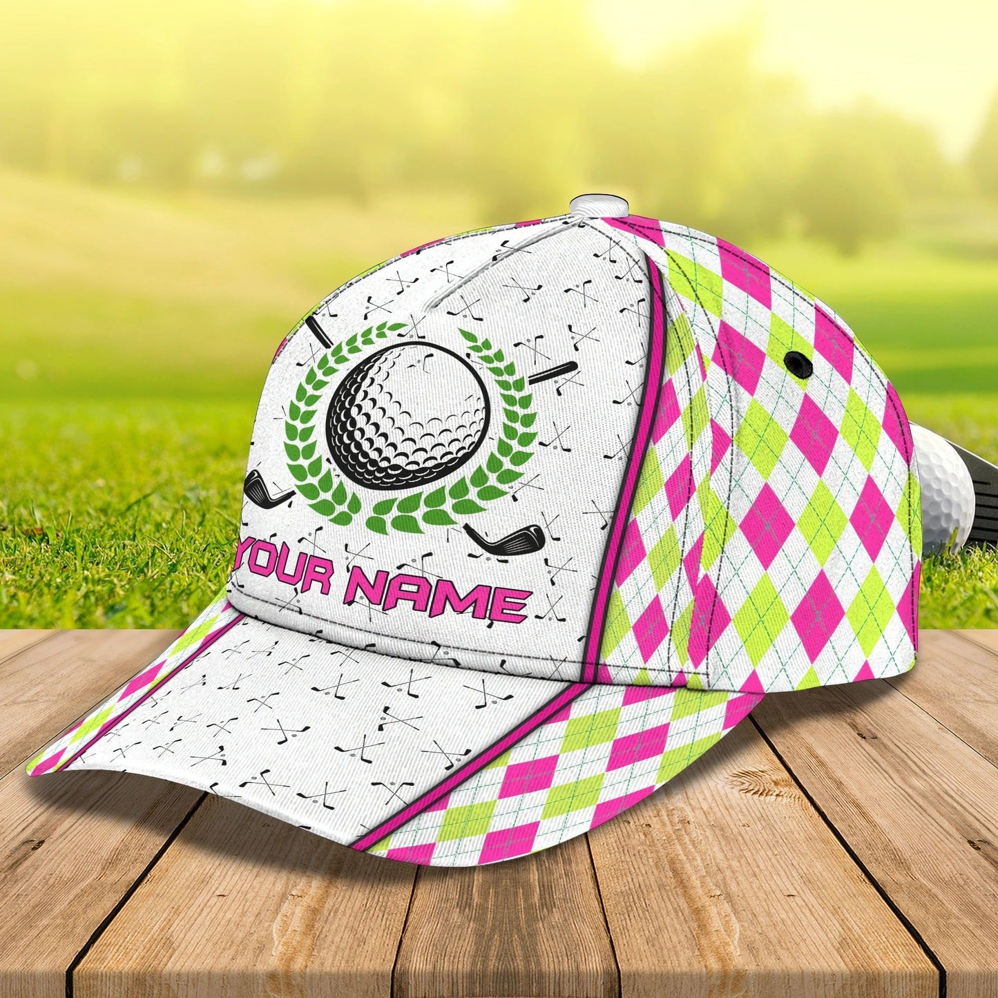 Customized With Name 3D All Over Print Womens Golf Cap, Golf Hat For Girl, Golf Cap Woman CO0348