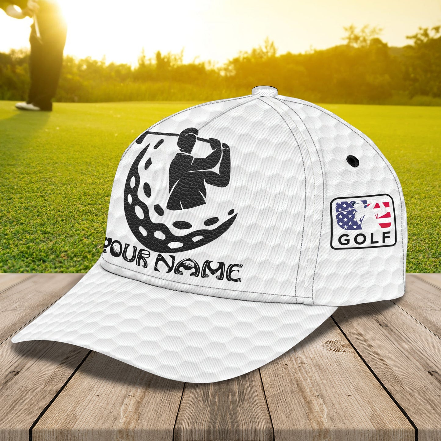 3D Classic Cap Golf Personalized Name Cap Lasfour CA0636