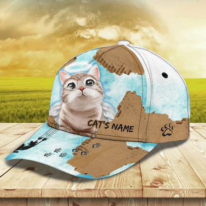 3D Classic Cap Hello Cat 02 Personalized Name Cap Lasfour CA0937