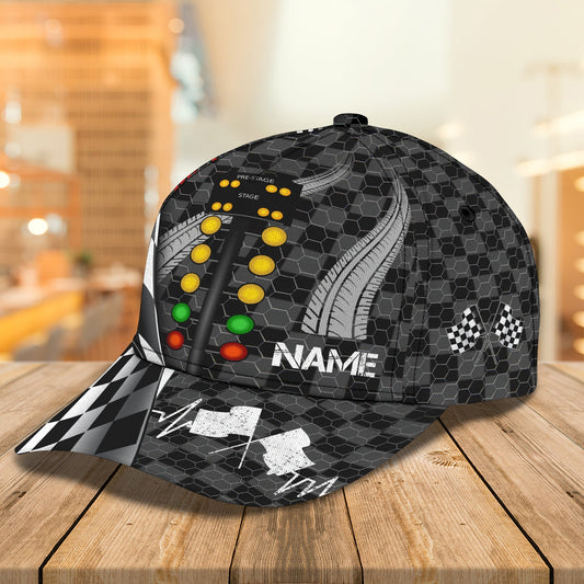 3D Classic Cap Drag Racing Personalized Name Cap Lasfour CA2193