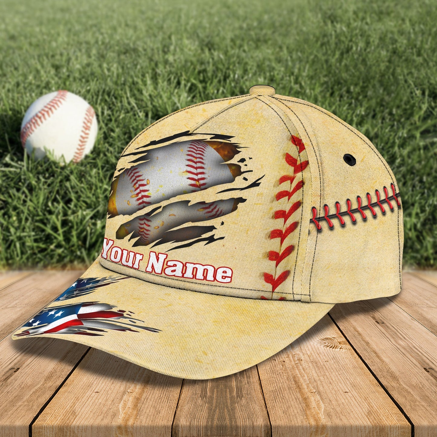 3D Classic Cap Baseball Personalized Name Cap Lasfour CA0662