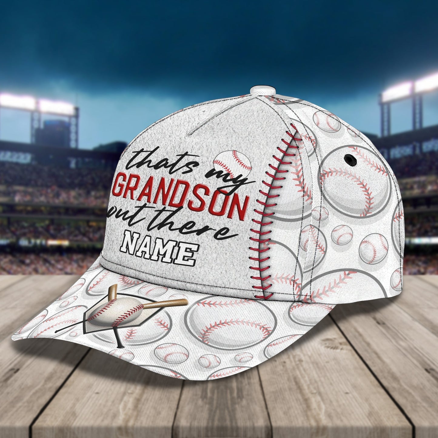 3D Classic Cap Grandson Baseball Personalized Name Cap d5 Lasfour CA0685