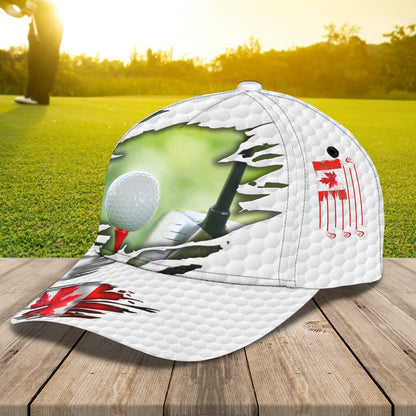 3D Classic Cap Golf Personalized Name Cap Golf 68 Lasfour CA1042