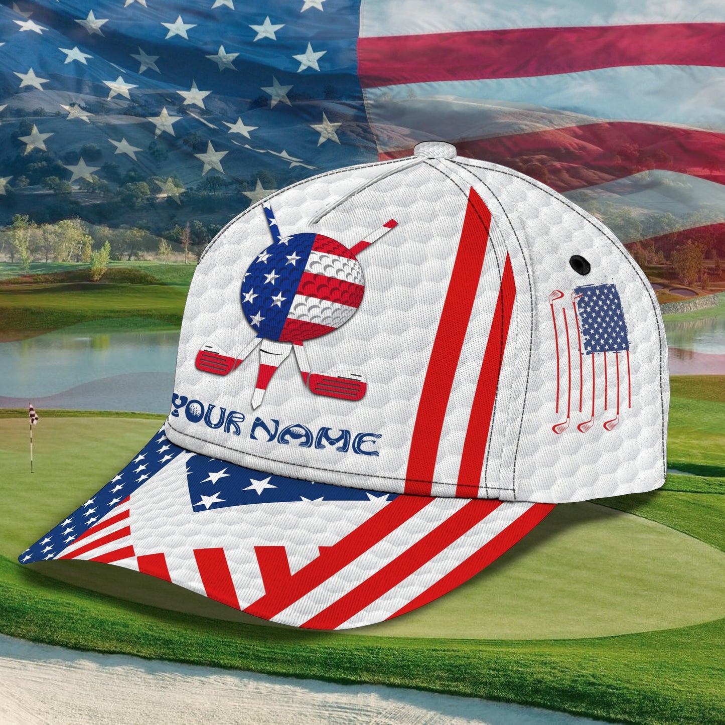 3D Classic Cap Golf 04 Personalized Name Cap Lasfour CA2351