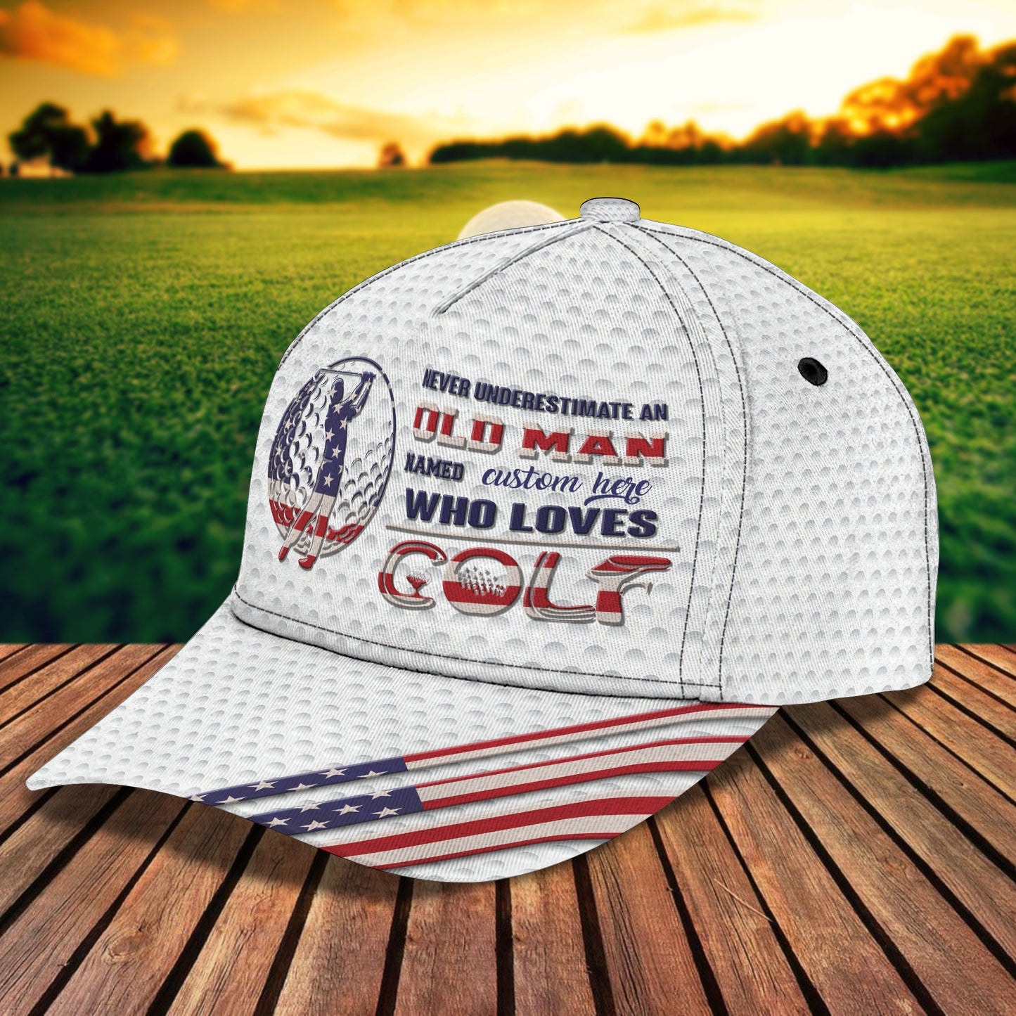 3D Classic Cap Golf Personalized Name Cap Lasfour CA0568